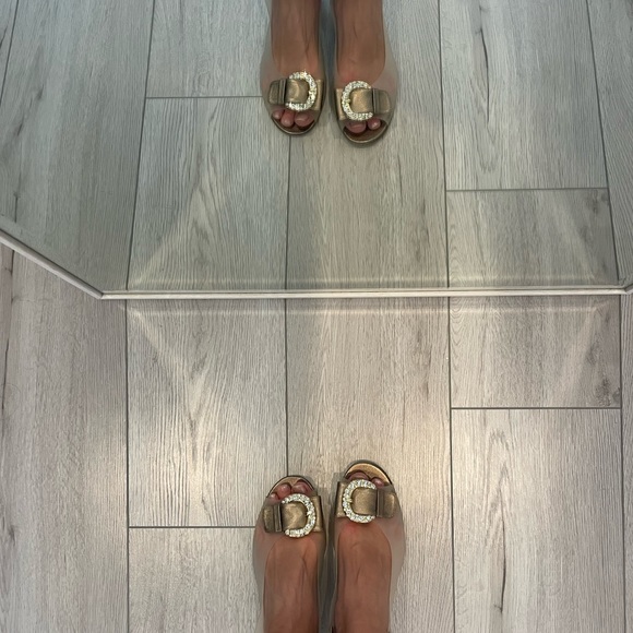 Stuart Weitzman Clear Buckled Heels - Picture 7 of 14